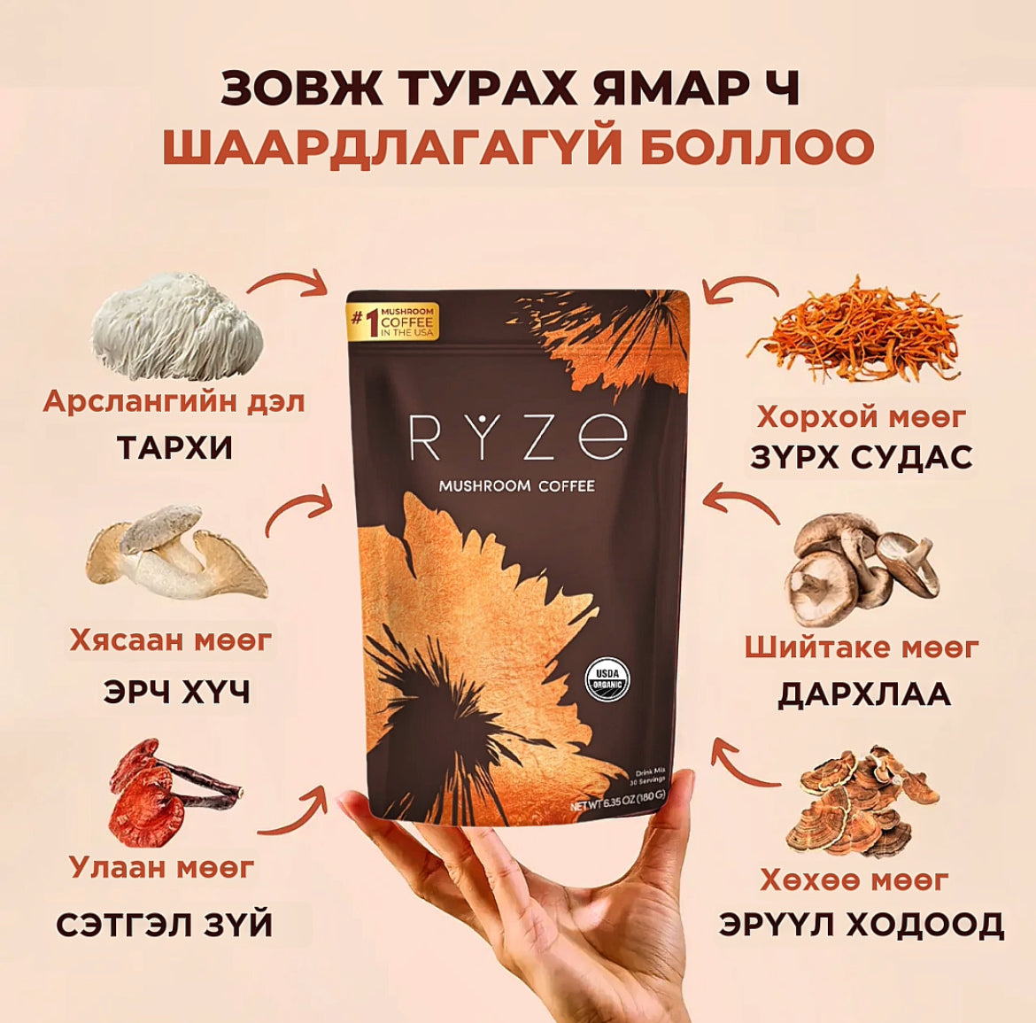Ryze - Мөөгтэй кофе